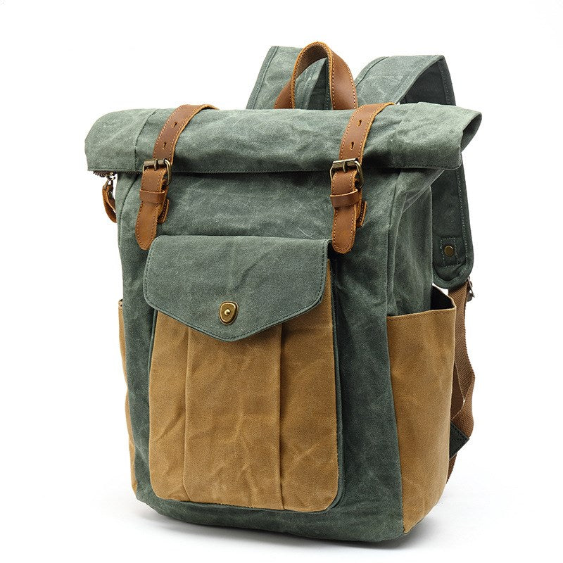 Retro Male Travel Backpack for Students