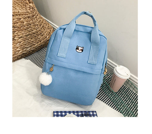 2018 Korean Style Canvas Embroidered Backpack