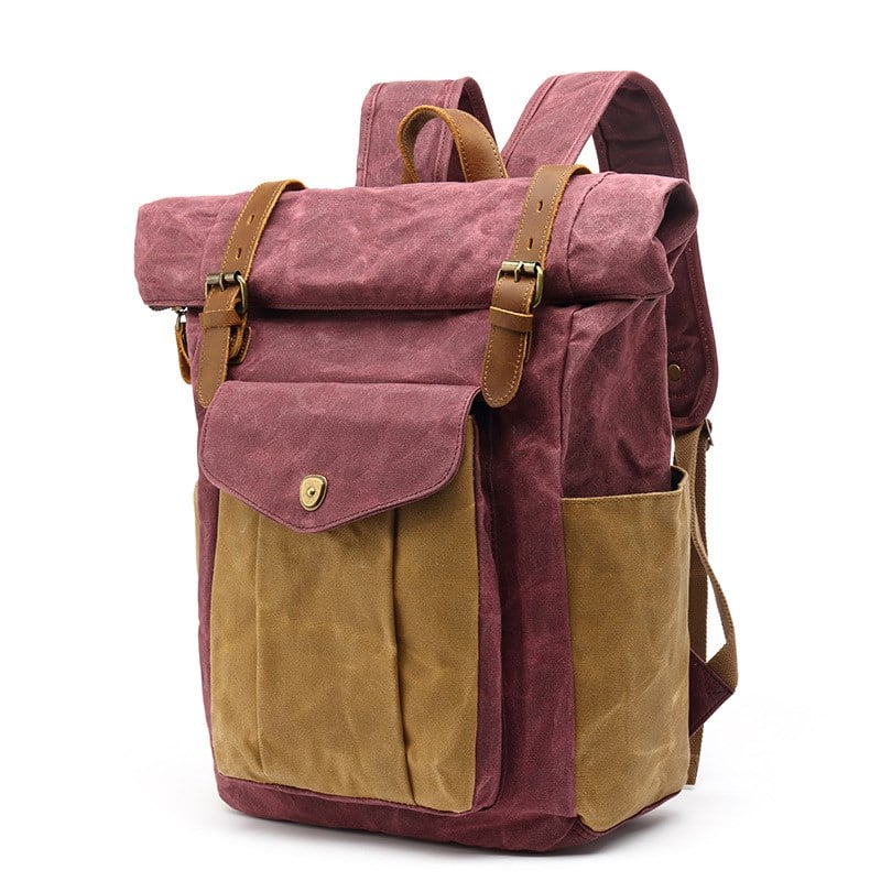 Retro Male Travel Backpack for Students
