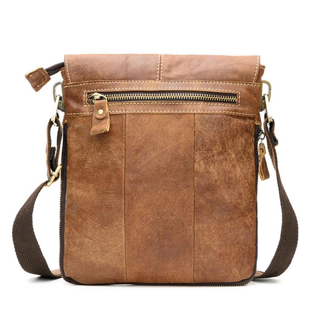 Men's Casual Shoulder Bag in First Layer Cowhide Leather