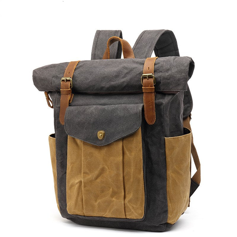 Retro Male Travel Backpack for Students