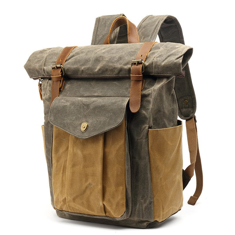 Retro Male Travel Backpack for Students